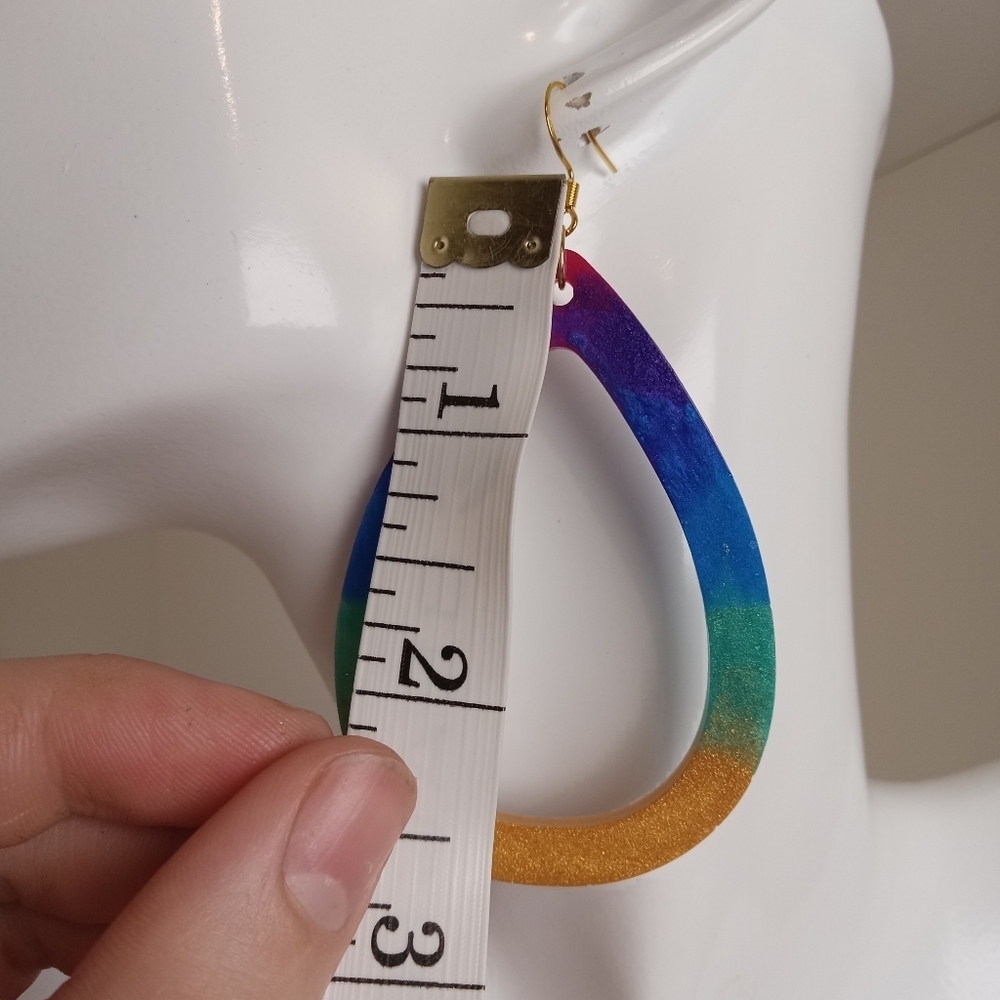 Multicolor Teardrop Earrings - Picture 8 of 10